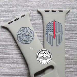 Bombero Spartan/Maltese Cross Silicone Band / Apple Watch Compatible 38/40/41mm, 42/44/45mm, Serie 1,2,3,4,5,6,7,8