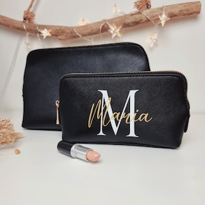 Neceser personalizado con inicial y nombre Bolsa de maquillaje Regalo para novia Regalo para esposa Bolso de tocador imagen 5