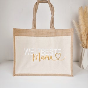 Jute Tasche Muttertag Geschenk für Mama Muttertagsgeschenk Jute Shopper Bild 1
