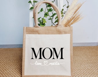 Jute shopper | Mom Bag Personalized | Personalized jute bag