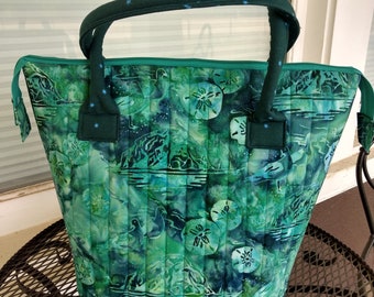 Quilted Morro Bay Poppins  Satchel style bag