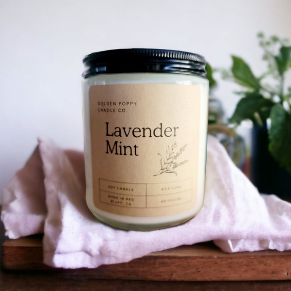 Lavender Mint Candle, Spa Candle, Aromatherapy Candle, Gift For Her, Candle for Her