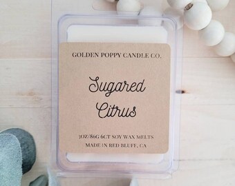 Sugared Citrus Soy Wax Melts - Grapefruit Scented Wax Tarts