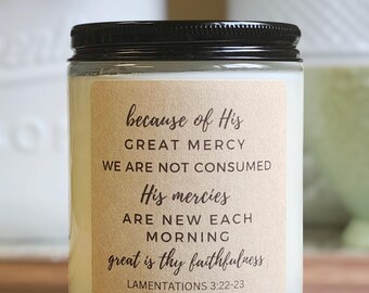 Scripture Candle, Faithfulness Candle, Christian Gift, God Is Faithful Gift, Candle For Friend