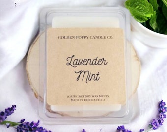 Lavender Mint Soy Wax Melts: Spa Aromatherapy Scent