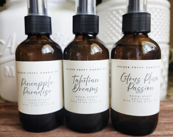 Tropical Room Spray: Pineapple Paradise, Tahitian Dreams, Citrus Plum