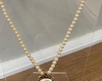 Boucles D'oreilles Vintage Avec Collier Assorti - Perles Radieuses Blanc - Neuf Avec étiquettes