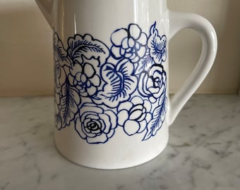 ヴィンテージブルーチャイナジャグ：装飾陶器ピッチャー - Etsy 日本