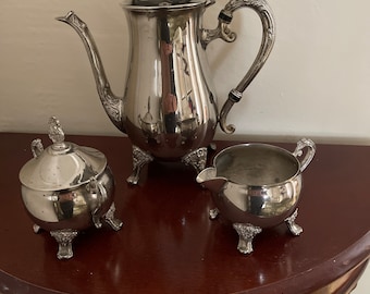Vintage Silver Plated Coffee set , Coffee Pot , Sugar Bowl and Jug