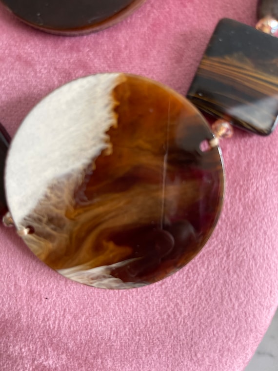 Tortoise Shell Effect Statement Necklace: - image 3