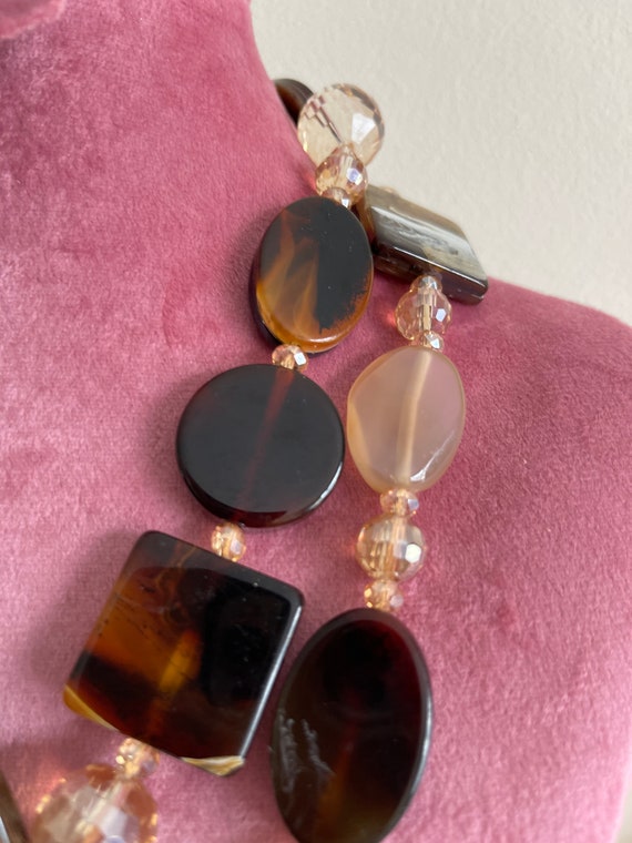 Tortoise Shell Effect Statement Necklace: - image 5