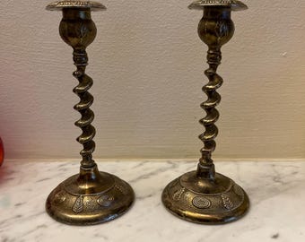 ヴィンテージ真鍮キャンドルホルダー2個 - Etsy 日本