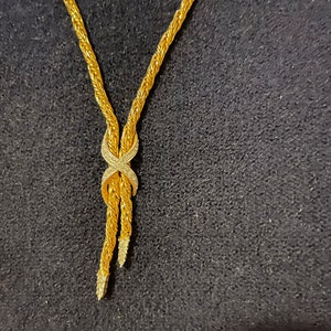 Seil Quaste Halskette, Vergoldetes Set mit Zirkonia