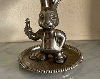 Bunny Ring Tree , Ring Holder Vintage Silver Plated Ring Holder , Seba Ring Holder