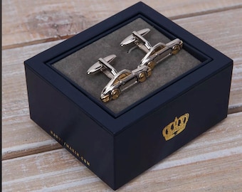 Boutons de manchette de voiture, boutons de manchette argentés, cadeau pour lui