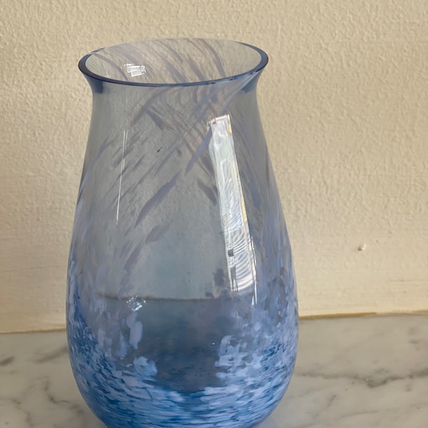 Vintage Blue Caithness Glass Vase, Caithness Glass Vase