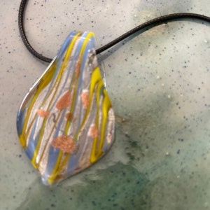 Handmade Lamp-work Pendant, Murano Glass Style Pendant , Art Glass Pendant