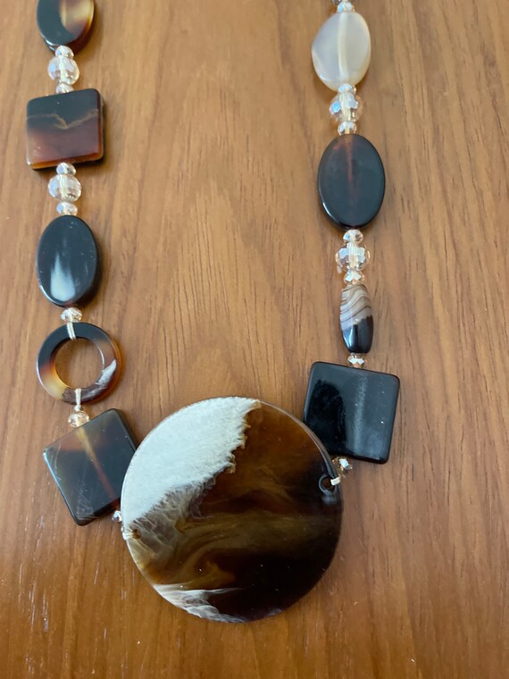 Tortoise Shell Effect Statement Necklace: - image 8