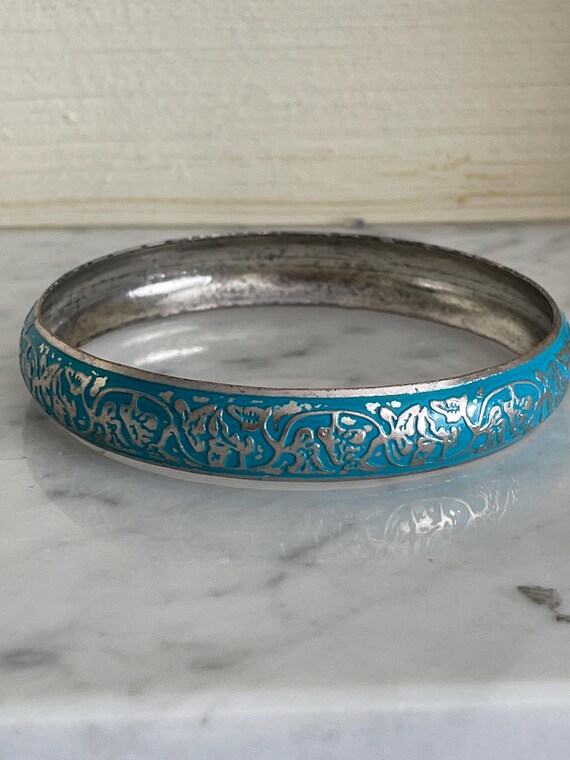 Turquoise Bangle Stack , 3 Varied  Torquoise Bang… - image 4