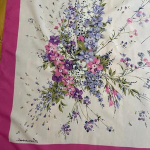 Vintage Leonardi Floral Scarf: 60s Italian Scarf