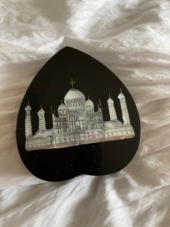 Alabaster Brass inlay Ashtray (JAS) Alabaster Brass inlay Ashtray (JAS)