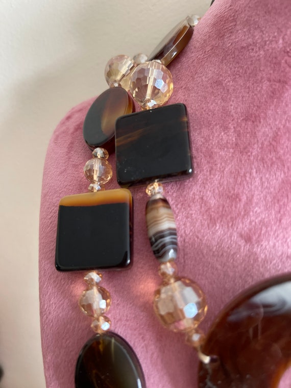 Tortoise Shell Effect Statement Necklace: - image 2