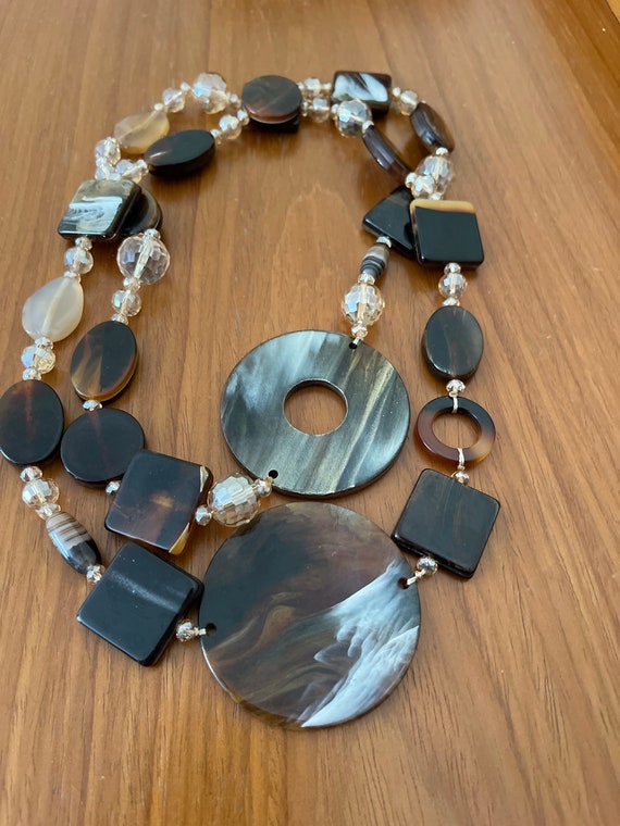 Tortoise Shell Effect Statement Necklace: - image 10