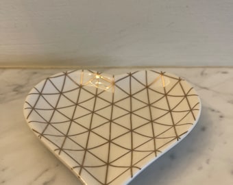 Plato para baratijas en forma de corazón, almacenamiento de joyas, organizador de anillos