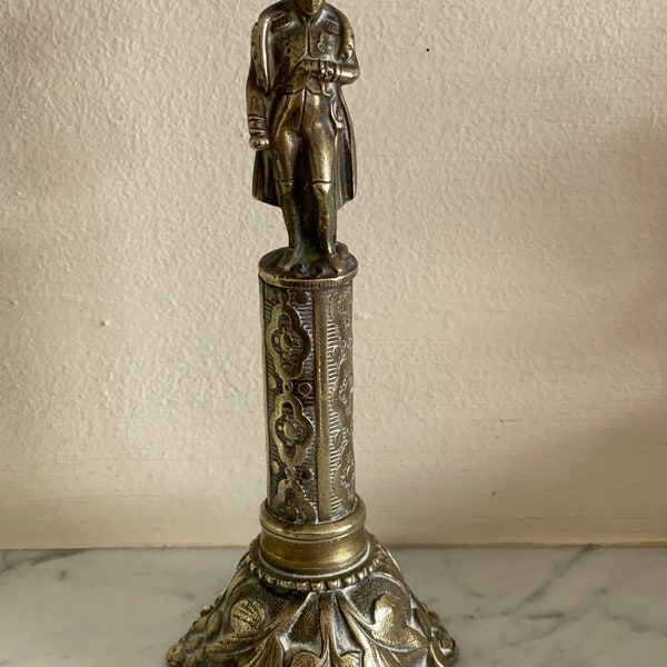 Antique Ornate Napoleon Bonaparte Brass Hand Bell
