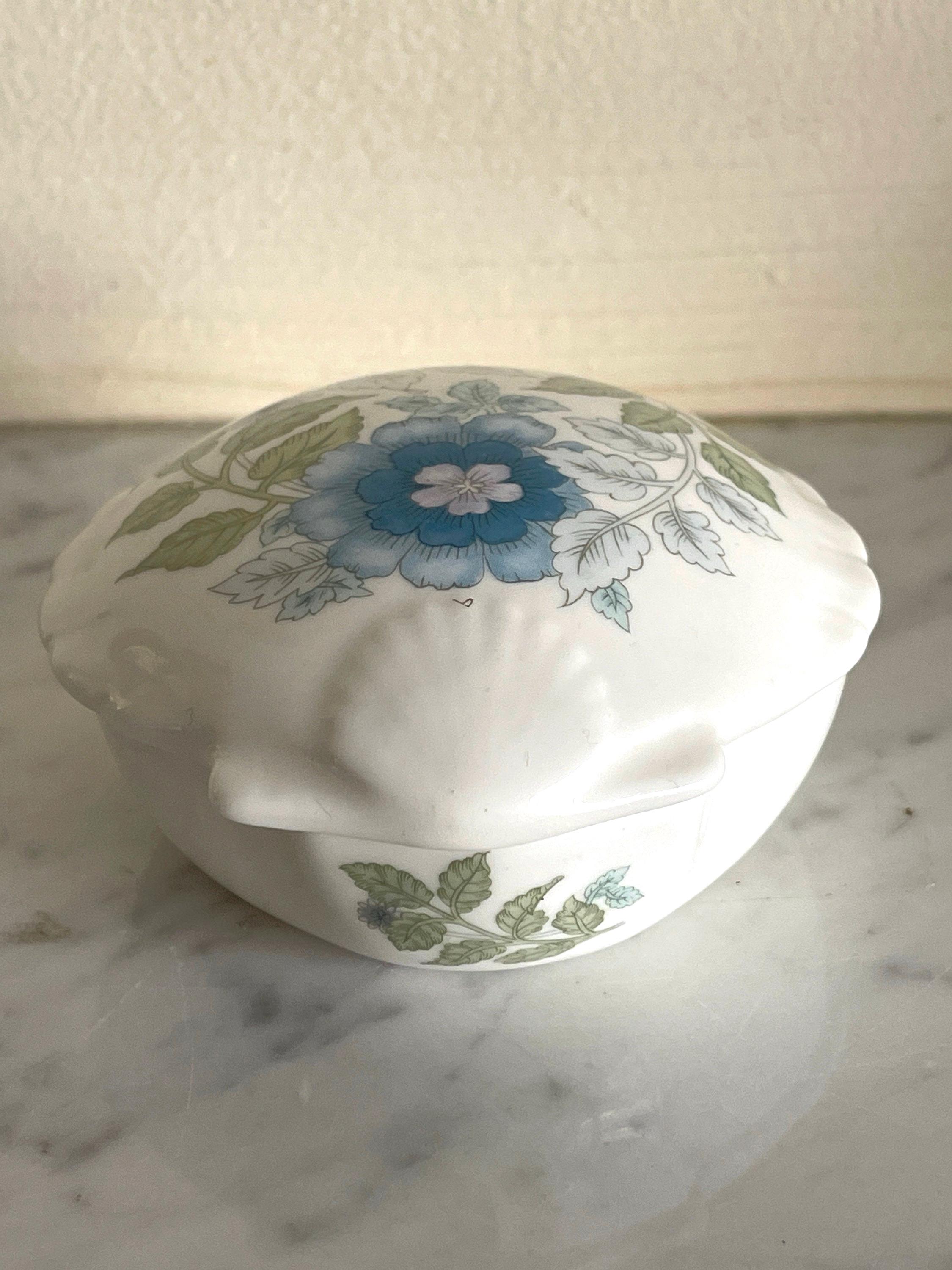 ヴィンテージ ウェッジウッド 小物入れ 皿 青い花柄 シェル型皿 - Etsy
