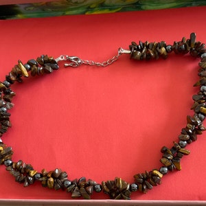 Tigers Eye Chips Beaded Necklace