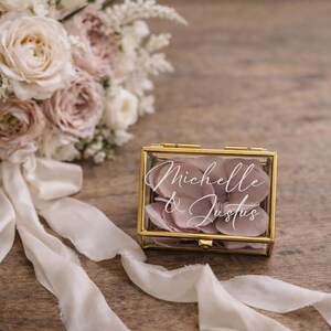 WEDDING | Ringbox Small | Ringkästchen |Gold | personalisiert | Ringträger | Trockenblumen