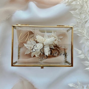 Ring box wedding | gold | personalized | Ring box | Ring bearer | Ring disc |Wedding | Dried flowers