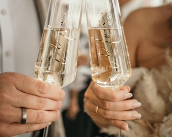 PREMIUM Sektglas | personalisierte Sektgläser | Hochzeit | Geschenk | JGA | Geburtstag | Champagner