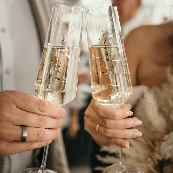 PREMIUM Sektglas | personalisierte Sektgläser | Hochzeit | Geschenk | JGA | Geburtstag | Champagner