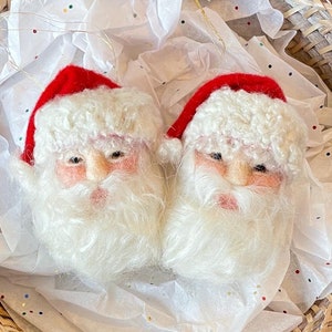Handmade Santa Claus Christmas Ornament, Nostalgic Traditional Needle Felted Heirloom, Made to Order