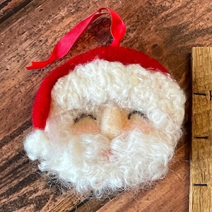Handmade Santa Claus Christmas Ornament, Jolly Traditional Santa, Needle Felted, Ready to ship