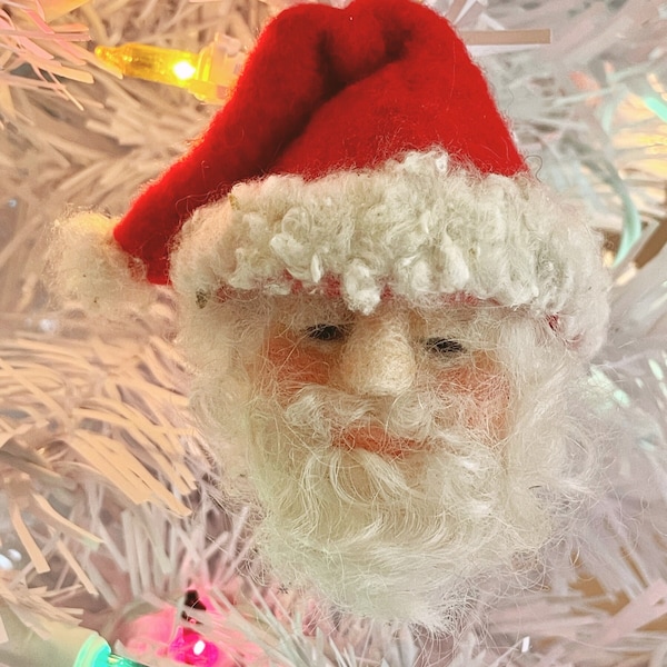 MADE TO ORDER! Needle Felted Santa Claus Christmas Ornament, Festive Tree Decoration, Nostalgic Traditional Santa