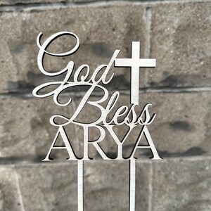 Baptism Cake Topper, Wooden Cake Topper, Communion Cake Topper, Holy Cake Topper, Cross Cake Topper