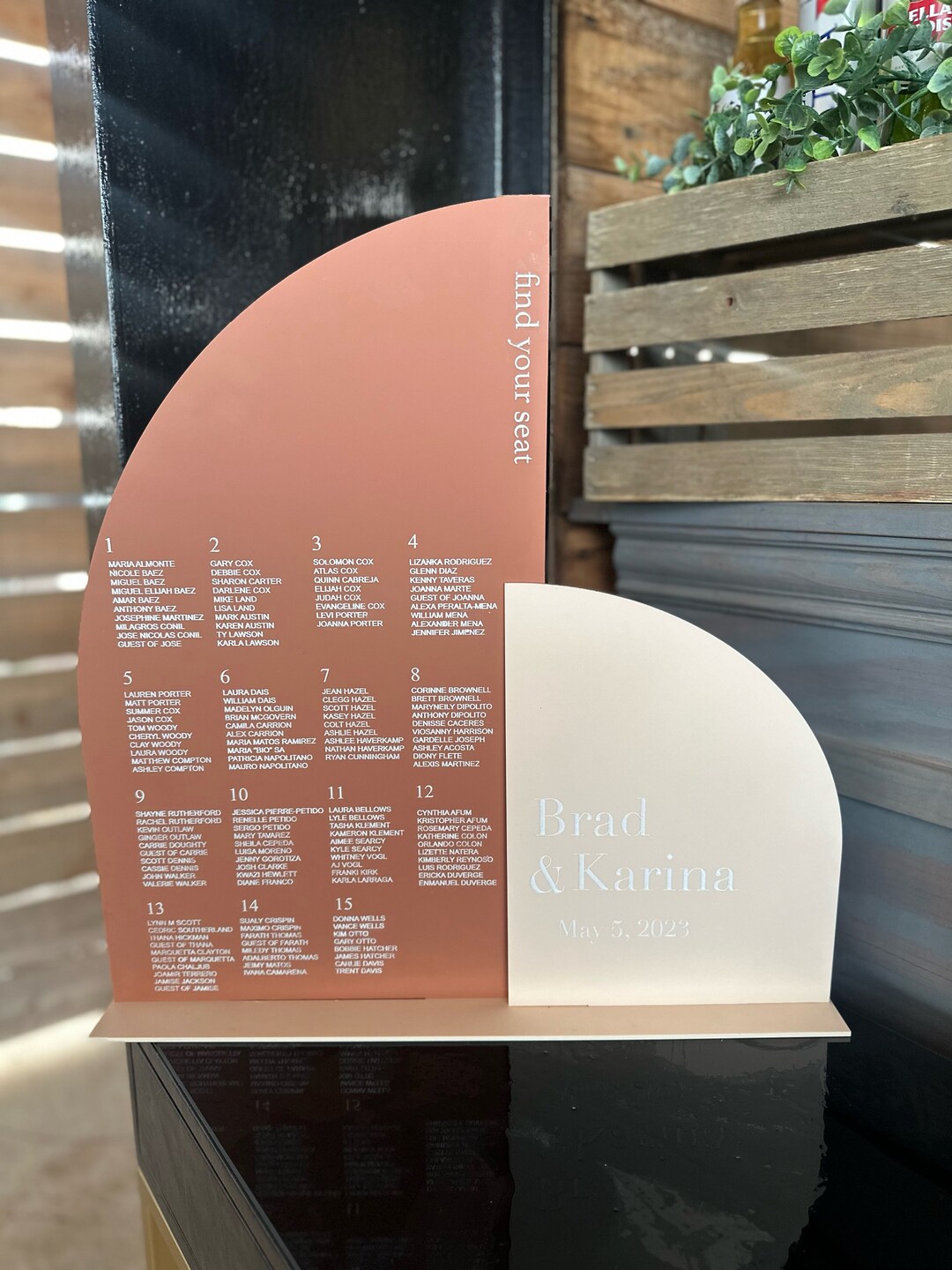 Double Arch Wedding Seating Chart, Terracotta Seating Chart,double Arch