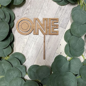 One Cake Topper, One Wooden Cake Topper, Wooden Cake Topper, First Birthday Cake Topper, First Birthday Wooden Cake Topper