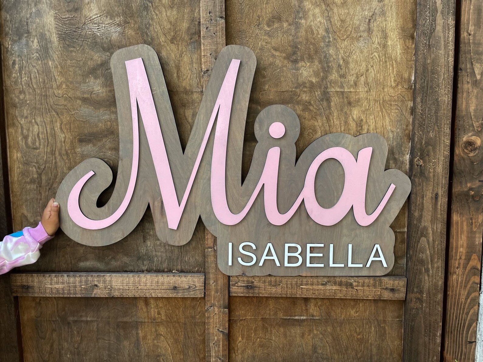 Large Wood Name Sign Nursery Name Sign Layered Name Sign Two Layers ...