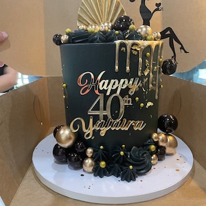 Birthday Cake Charm Happy 40th Cake Topper Happy Birthday Cake Charm 50th Birthday 60th Birthday 70th Birthday 90th Birthday 30th Birthday