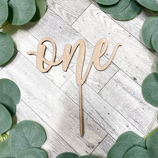 One Cake Topper, One Wooden Cake Topper, Wooden Cake Topper