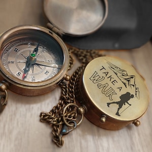 ENGRAVED COMPASS GIFT for Anniversary - Personalized Compass - Anniversary Gift Set - Birthday Gift - Engraved Your Own Handwriting Compass