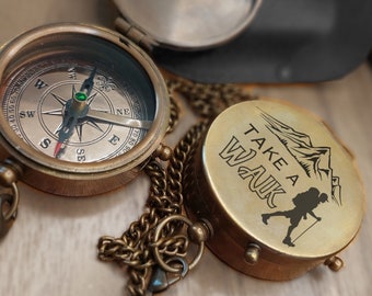 ENGRAVED COMPASS GIFT for Father's Day, Personalized Compass, Anniversary Gift, Birthday Gift, Engraved Your Own Handwriting Compass