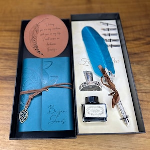 Gepersonaliseerde kalligrafiecadeauset met dagboek - kalligrafiepennenset - kalligrafiekit - aangepaste geschenkdoos - jubileumcadeauset