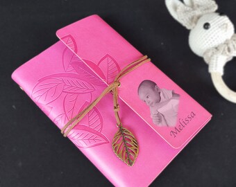 Engraved Photo Baby Book / Pregnancy Planner & Memory Journal for Expecting Mothers