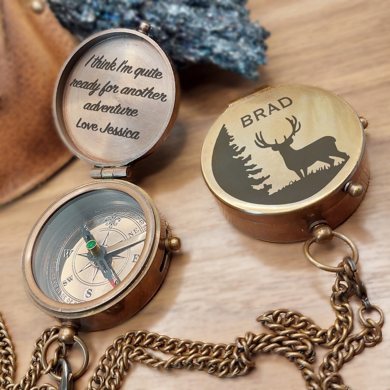 PERSONALIZED Engraved Compass, Working Functional Compass, Baptism Gift, Wedding Gift, Groomsmen Gift NO LEATHER CASE