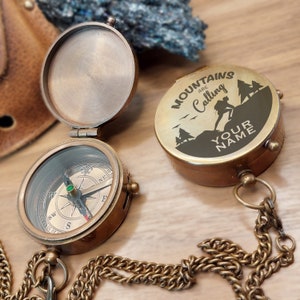 CUSTOMIZED BRASS COMPASS/ Engraved Working Compass / Anniversary Gift  For Husband / Gift for Boyfriend / Father&#39;s Day Gift / Gift For Dad
